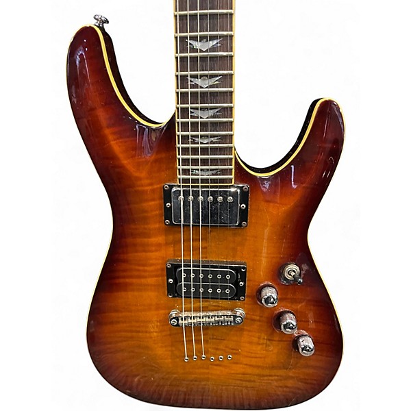 Used Schecter Guitar Research C1 Plus Tobacco Burst Solid Body Electric Guitar