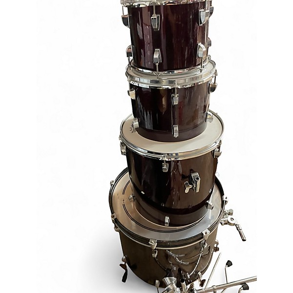 Used Ludwig 4 Piece Accent Wine Red Drum Kit