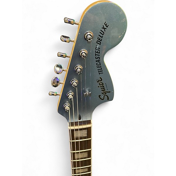 Used Squier PANAMA TELECASTER DELUXE Blue Solid Body Electric Guitar