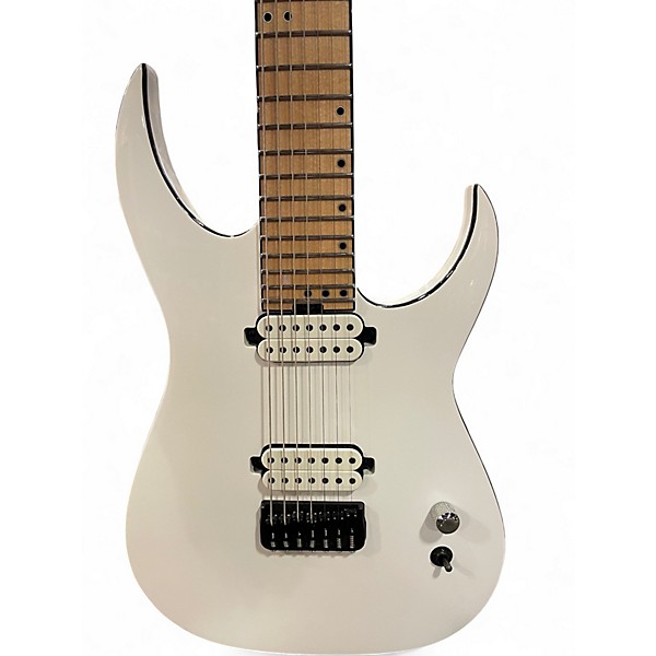 Used Schecter Guitar Research KM7 MK III HYBRID SNOW BLIND WHITE Solid Body Electric Guitar