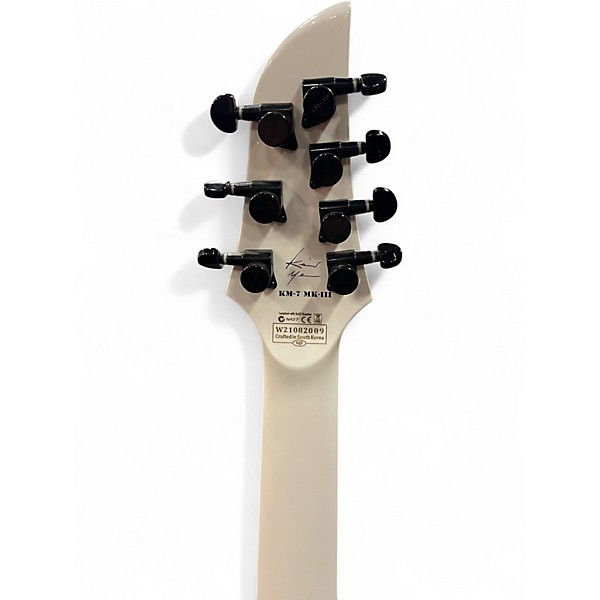 Used Schecter Guitar Research KM7 MK III HYBRID SNOW BLIND WHITE Solid Body Electric Guitar