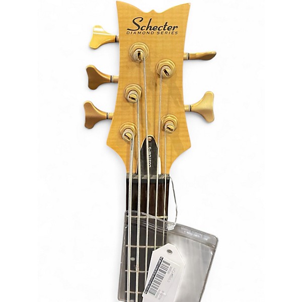 Used Schecter Guitar Research Diamond Passive Custom Active 5 String Natural Electric Bass Guitar