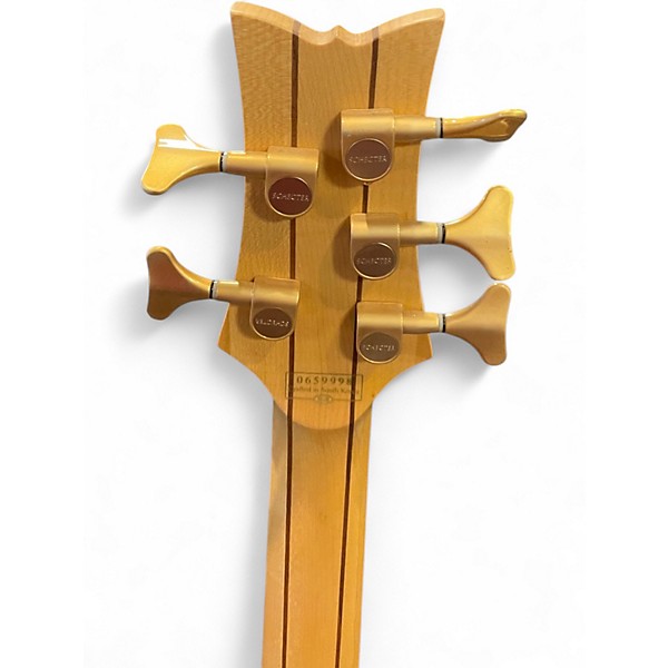 Used Schecter Guitar Research Diamond Passive Custom Active 5 String Natural Electric Bass Guitar