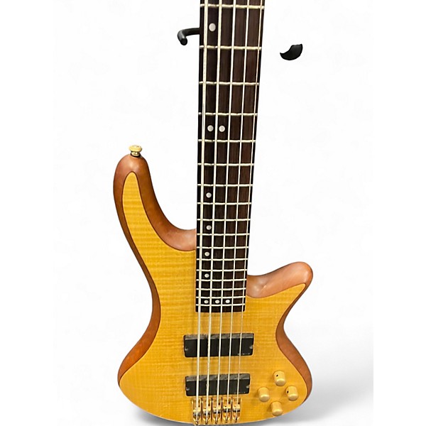 Used Schecter Guitar Research Diamond Passive Custom Active 5 String Natural Electric Bass Guitar