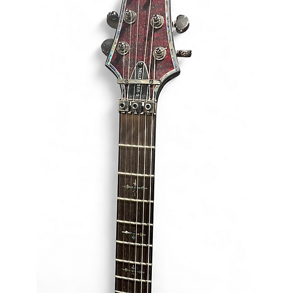 Used Schecter Guitar Research Hellraiser C1 Floyd Rose Sustaniac Chrome Red Solid Body Electric Guitar