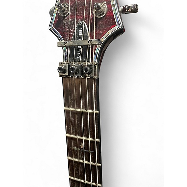 Used Schecter Guitar Research Hellraiser C1 Floyd Rose Sustaniac Chrome Red Solid Body Electric Guitar