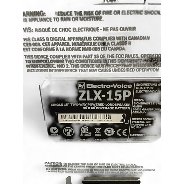 Used Electro-Voice ZLX-15P 15in 2-Way Powered Speaker