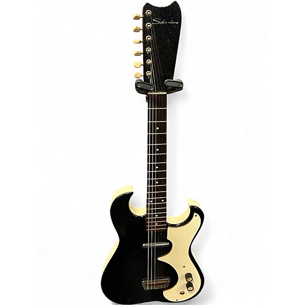 Vintage 1960s Silvertone 1448 w/ Amp Case White Solid Body Electric Guitar