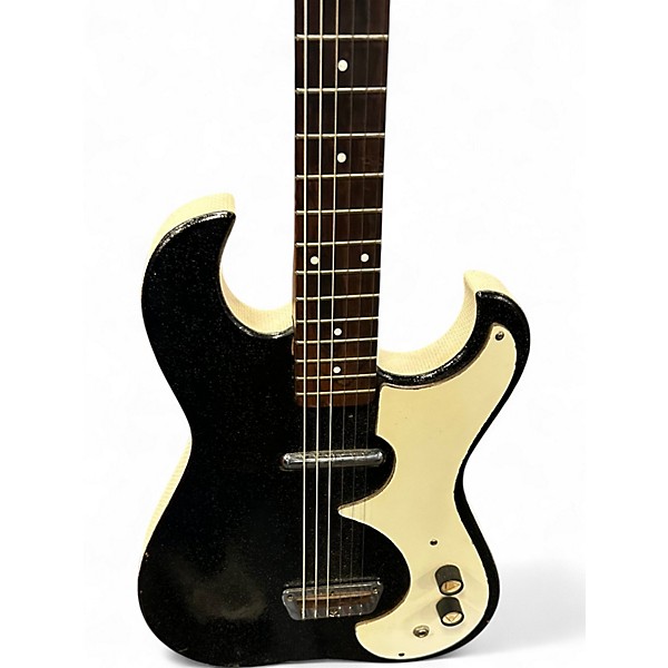 Vintage 1960s Silvertone 1448 w/ Amp Case White Solid Body Electric Guitar