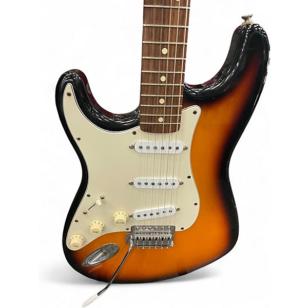 Used 1997 Squier Stratocaster Mexico Left Handed sunburst Solid Body Electric Guitar