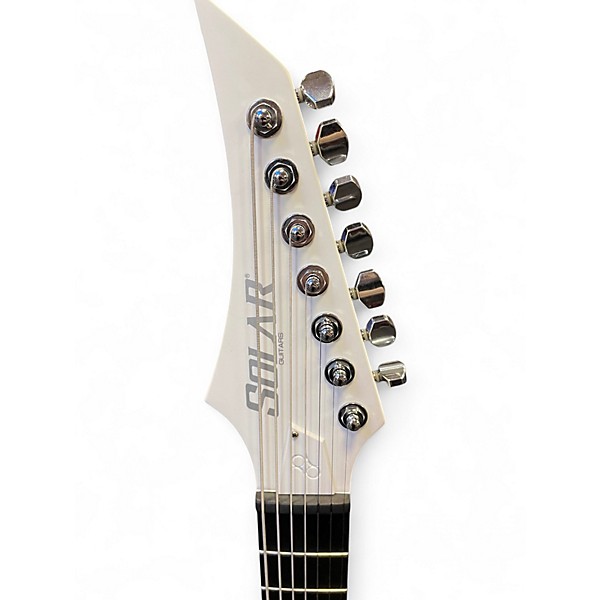 Used Solar Guitars Parallaxe Ola Englund Signature Evertune 7-String Olympic White Solid Body Electric Guitar