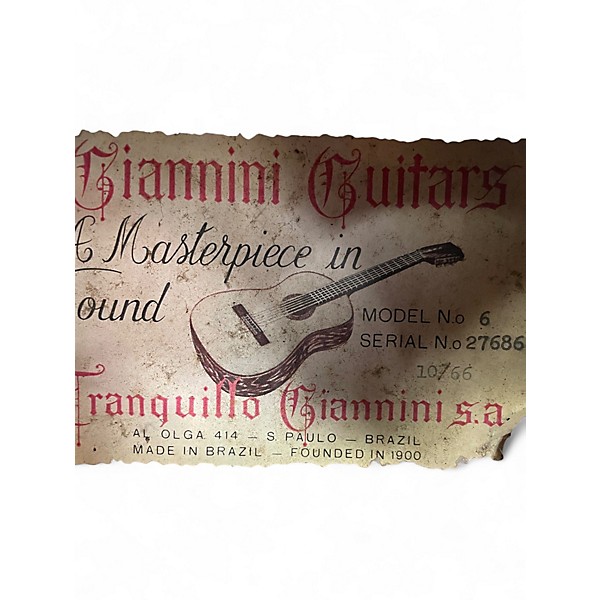 Used 1966 Giannini Guitars 6 Natural Classical Acoustic Guitar