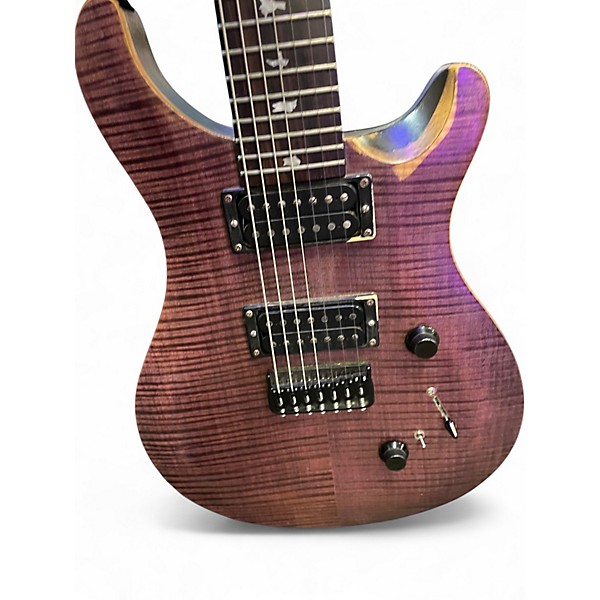 Used PRS SE Custom 24 7 STRING Trans Purple Solid Body Electric Guitar