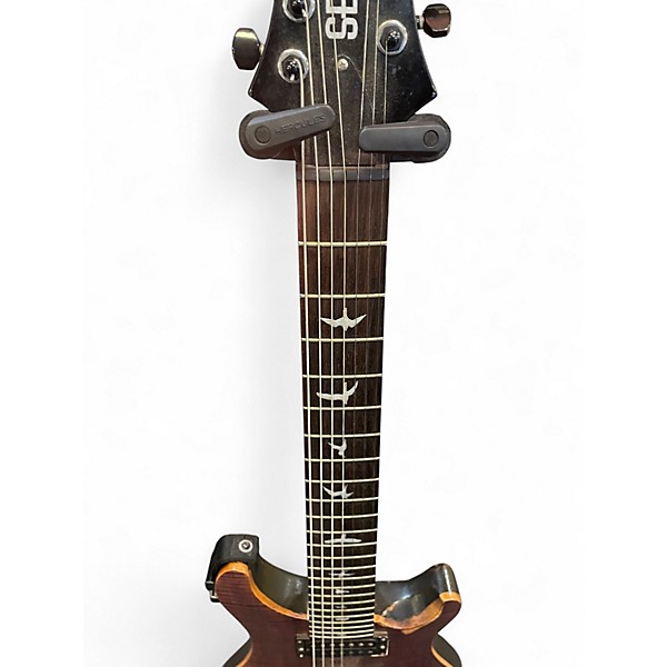 Used PRS SE Custom 24 7 STRING Trans Purple Solid Body Electric Guitar