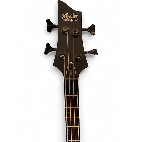 Used Schecter Guitar Research Stiletto Stealth 4 Flat Black Electric Bass Guitar