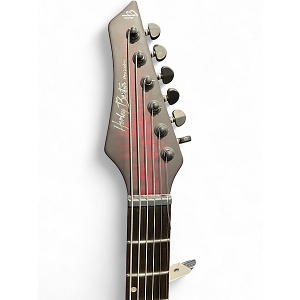 Used Harley Benton Amarok Baritone Red Quilt Solid Body Electric Guitar