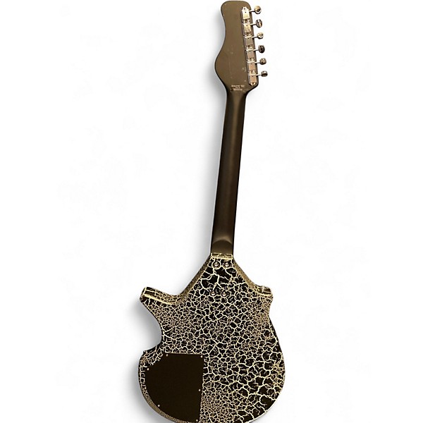 Used 2020s Danelectro Sitar Black Crackle Solid Body Electric Guitar