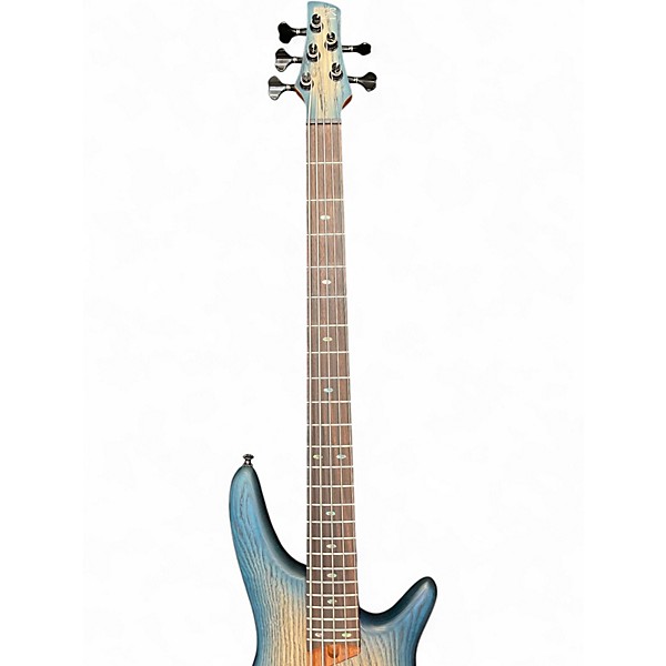 Used Ibanez SR605E 5 String Cosmic Blue Stardust Electric Bass Guitar