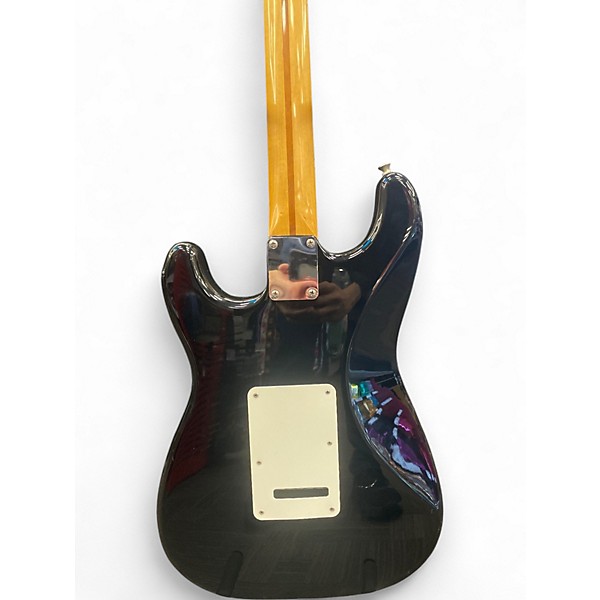 Vintage 1993 Fender Standard Stratocaster Black and White Solid Body Electric Guitar