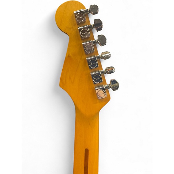 Vintage 1993 Fender Standard Stratocaster Black and White Solid Body Electric Guitar