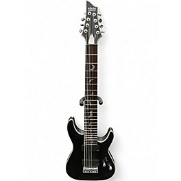 Used Schecter Guitar Research Damien Platinum Metallic Black Solid Body Electric Guitar