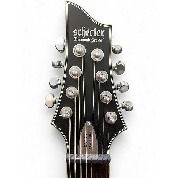 Used Schecter Guitar Research Damien Platinum Metallic Black Solid Body Electric Guitar