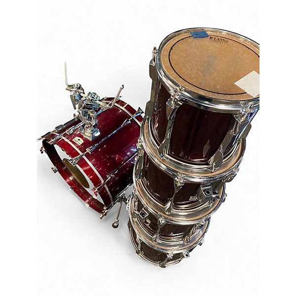 Used 1990s TAMA 5 Piece Granstar Cherry Red Drum Kit