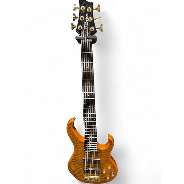 Used Brice 5 STRING BASS BUTTERSCOTCH QUILTED Electric Bass Guitar