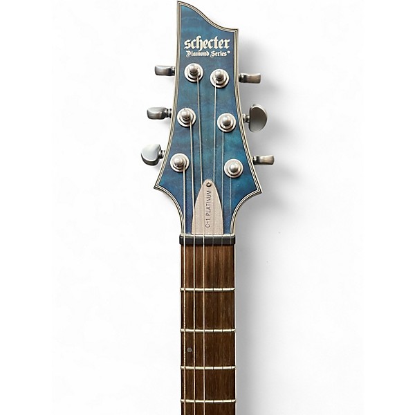 Used Schecter Guitar Research C1 Platinum SATIN TRANSPARENT MIDNIGHT BLUE Solid Body Electric Guitar
