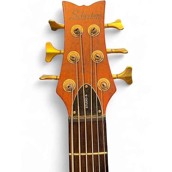 Used Schecter Guitar Research Stiletto Studio 6 String Satin Maple Electric Bass Guitar