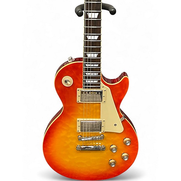 Used 2024 Epiphone Les Paul Standard Plus Cherry Sunburst Solid Body Electric Guitar