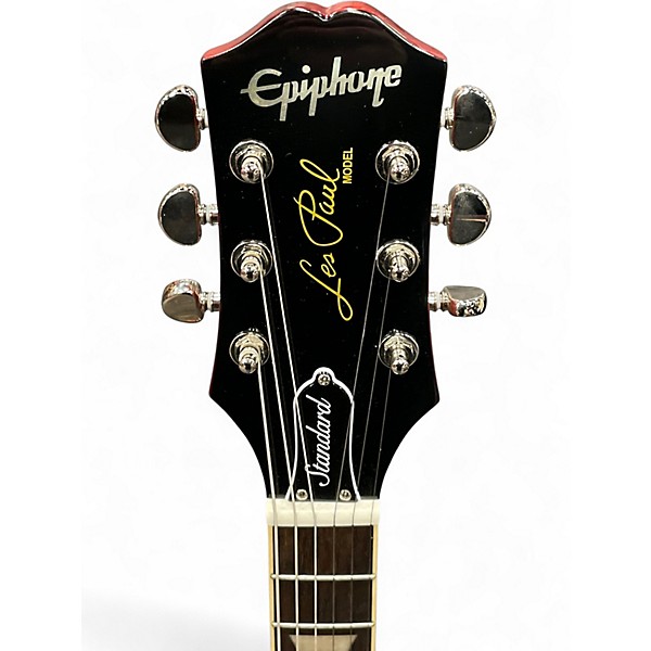 Used 2024 Epiphone Les Paul Standard Plus Cherry Sunburst Solid Body Electric Guitar