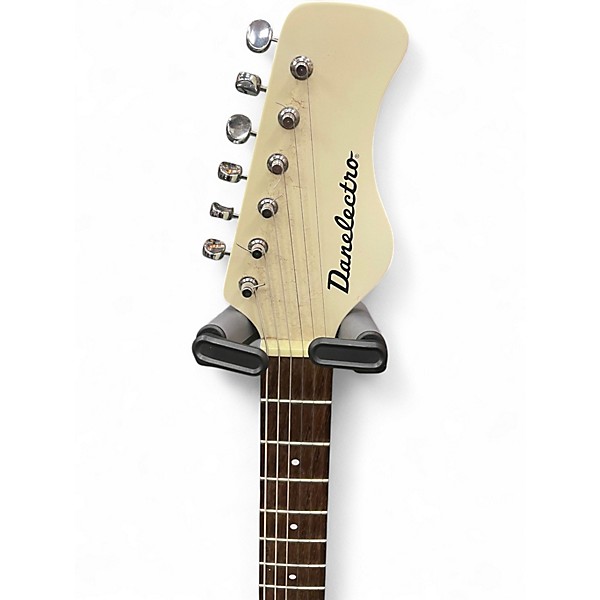 Used Danelectro coral sitar white crackle Solid Body Electric Guitar
