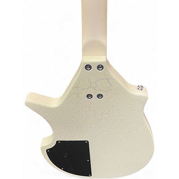 Used Danelectro coral sitar white crackle Solid Body Electric Guitar