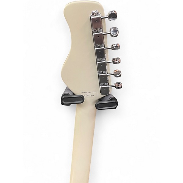 Used Danelectro coral sitar white crackle Solid Body Electric Guitar