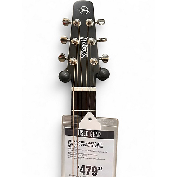 Used Seagull S6 Classic Black Acoustic Electric Guitar