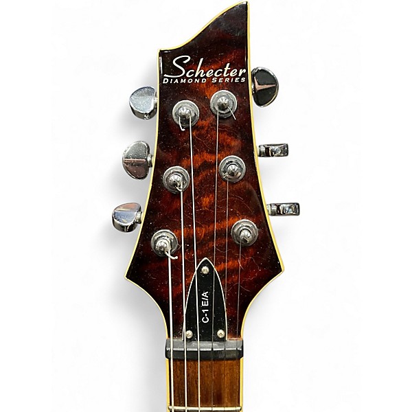 Used Schecter  C1EA Tiger Eye Hollow Body Electric Guitar