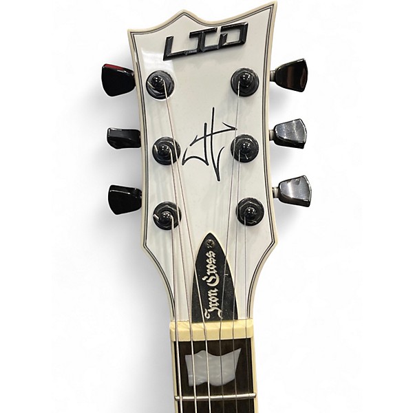 Used ESP LTD James Hetfield Signature Iron Cross Alpine White Solid Body Electric Guitar