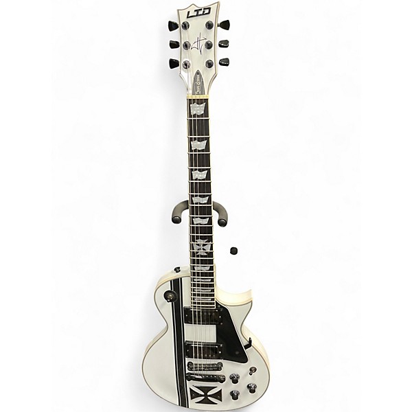 Used ESP LTD James Hetfield Signature Iron Cross Alpine White Solid Body Electric Guitar