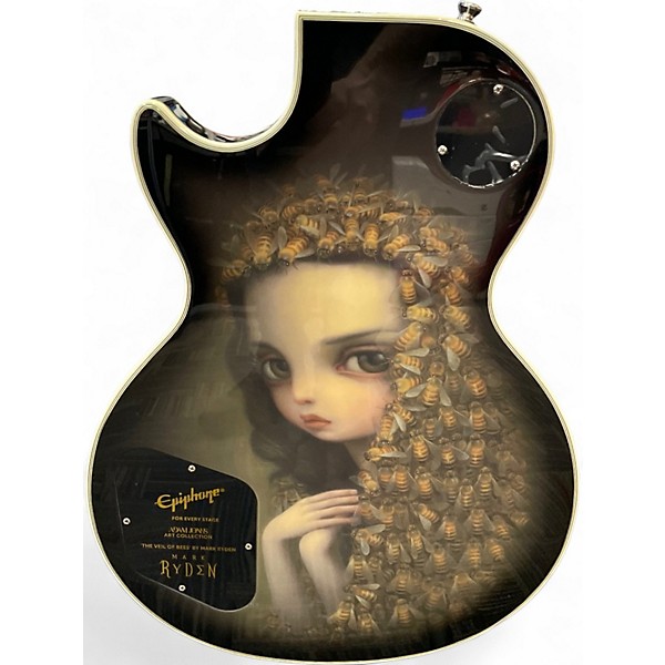 Used Epiphone ADAM JONES ARTIST SERIES LES PAUL CUSTOM VEIL OF BEES Black Solid Body Electric Guitar