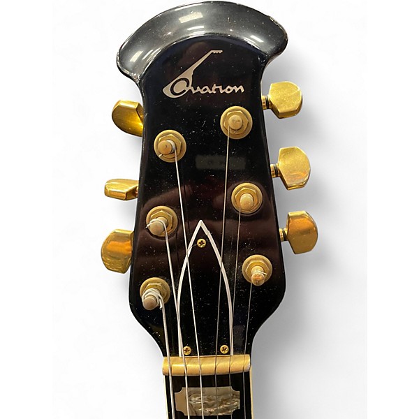 Vintage 1970s Ovation UK II Black Solid Body Electric Guitar