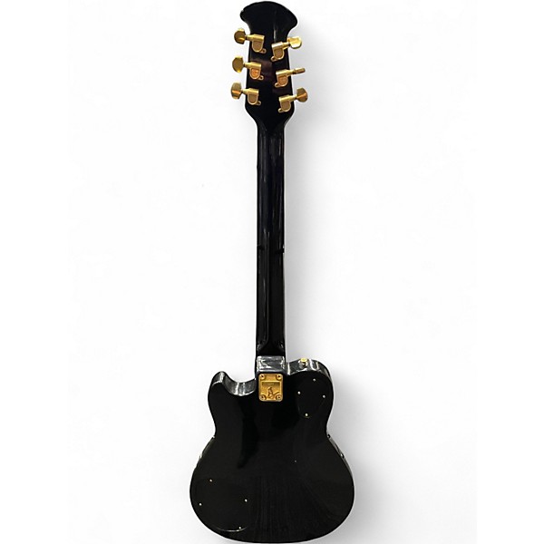 Vintage 1970s Ovation UK II Black Solid Body Electric Guitar