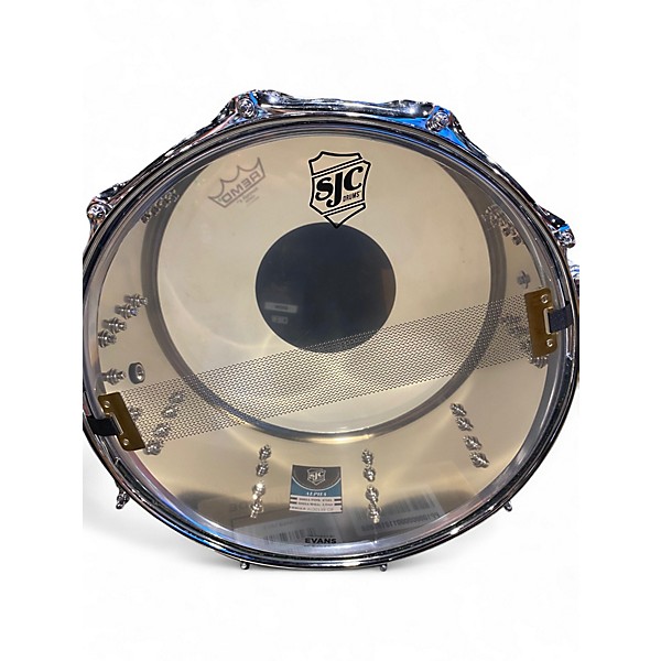 Used SJC Drums 14in  ALPHA STEEL SILVER Drum