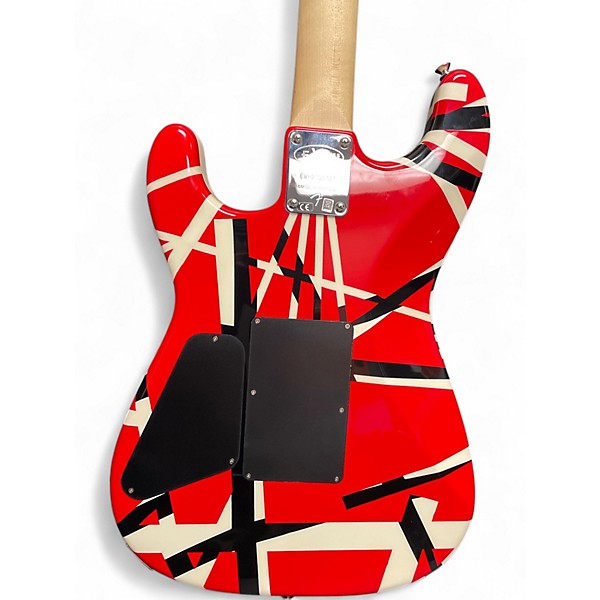 Used EVH EVH STRIPED SERIES Red with Black and White Stripes Solid Body Electric Guitar