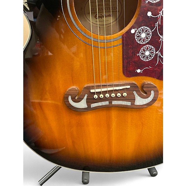 Used Epiphone EJ200SCE 2 Tone Sunburst Acoustic Electric Guitar
