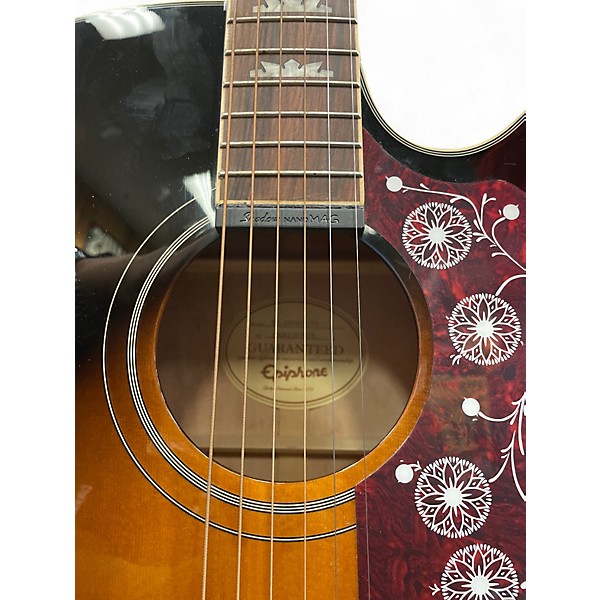 Used Epiphone EJ200SCE 2 Tone Sunburst Acoustic Electric Guitar