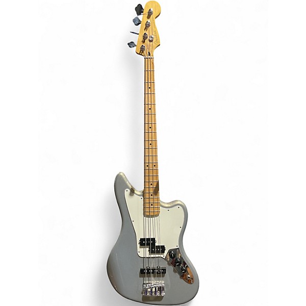 Used Fender Player Jaguar Bass Silver Electric Bass Guitar