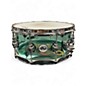 Used DW 14in Design Series Acrylic Snare Drum Sea Glass Drum thumbnail