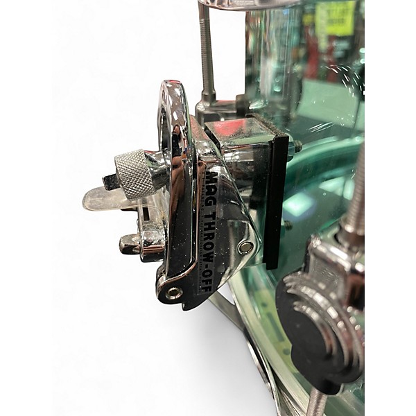 Used DW 14in Design Series Acrylic Snare Drum Sea Glass Drum