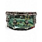 Used DW 14in Design Series Acrylic Snare Drum Sea Glass Drum